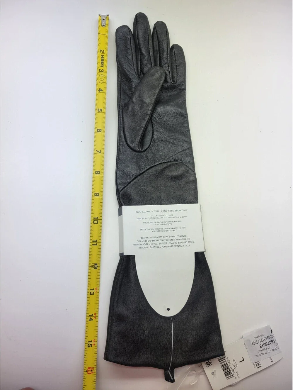 Charter Club Long Leather Tech Gloves Black Size Large     ** LEFT GLOVE ONLY **